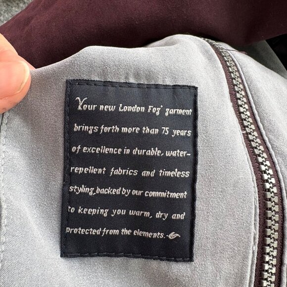 London Fog Jacket Womens Plum Large Windbreaker Oversized Baggy Gorpcore Sporty - Picture 13 of 13